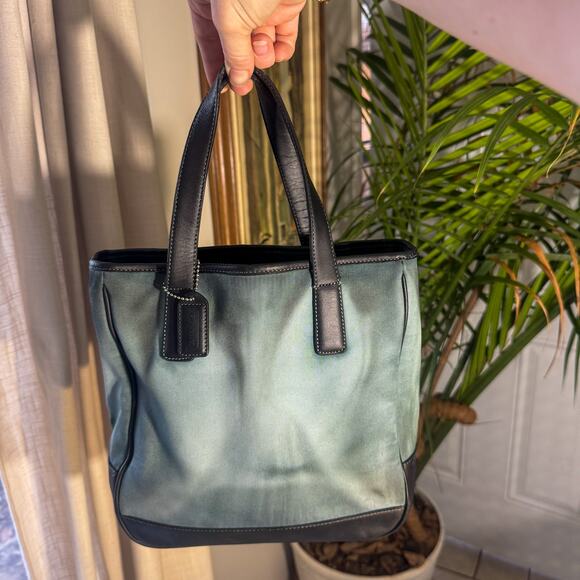 ,🎨 One-of-a-Kind VTG Coach Legacy Zip Satchel - Custom Abstract Celadon Dye Y2K - Picture 1 of 10